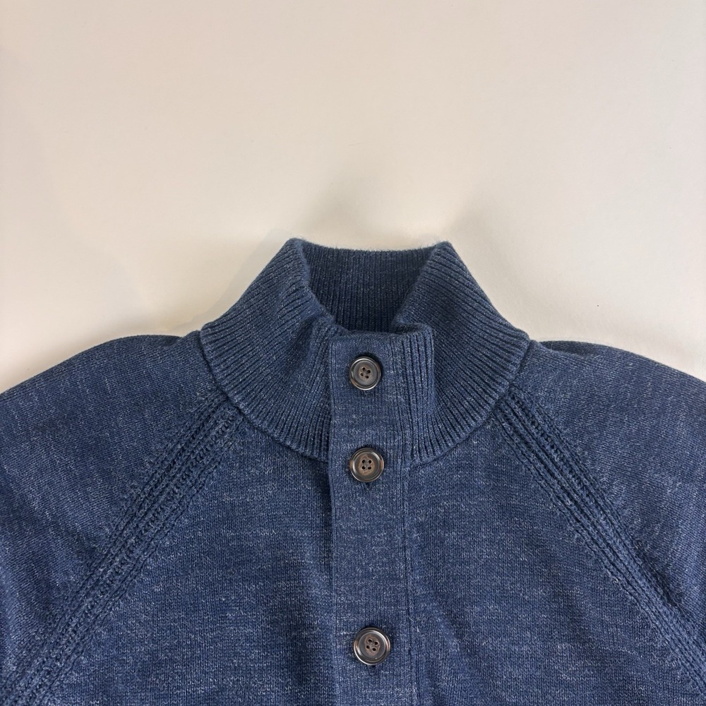 Banana Republic XL Blue Men Cardigan Sweater Button Up Organic Cotton Knit Heavy - Picture 3 of 8